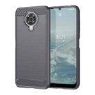 For Nokia G20 Brushed Texture Carbon Fiber TPU Phone Case(Grey) - 1