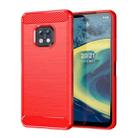 For Nokia XR20 Brushed Texture Carbon Fiber TPU Phone Case(Red) - 1