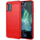 For Nokia G11 Brushed Texture Carbon Fiber TPU Phone Case(Red) - 1