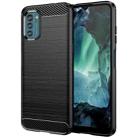 For Nokia G21 Brushed Texture Carbon Fiber TPU Phone Case(Black) - 1