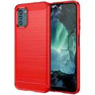 For Nokia G21 Brushed Texture Carbon Fiber TPU Phone Case(Red) - 1