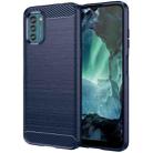 For Nokia G21 Brushed Texture Carbon Fiber TPU Phone Case(Blue) - 1