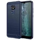 For Nokia C21 Brushed Texture Carbon Fiber TPU Phone Case(Blue) - 1