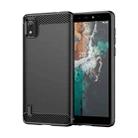 For Nokia C2 2nd Edition Brushed Texture Carbon Fiber TPU Phone Case(Black) - 1
