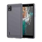 For Nokia C2 2nd Edition Brushed Texture Carbon Fiber TPU Phone Case(Grey) - 1