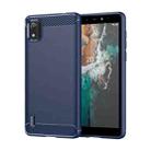 For Nokia C2 2nd Edition Brushed Texture Carbon Fiber TPU Phone Case(Blue) - 1