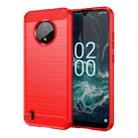 For Nokia C200 Brushed Texture Carbon Fiber TPU Phone Case(Red) - 1