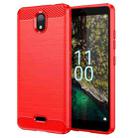 For Nokia C100 Brushed Texture Carbon Fiber TPU Phone Case(Red) - 1