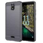 For Nokia C100 Brushed Texture Carbon Fiber TPU Phone Case(Grey) - 1