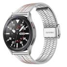 20mmFor Samsung Smart Watch Universal Seven-bead Stainless Steel Watch Band(Silver+Rose) - 1