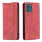 For Motorola Moto G42 4G Magnetic RFID Blocking Anti-Theft Leather Phone Case(Red) - 1