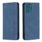 For Motorola Moto G42 4G Magnetic RFID Blocking Anti-Theft Leather Phone Case(Blue) - 1