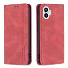 For Nothing Phone 1 Magnetic RFID Blocking Anti-Theft Leather Phone Case(Red) - 1