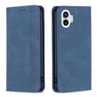 For Nothing Phone 1 Magnetic RFID Blocking Anti-Theft Leather Phone Case(Blue) - 1