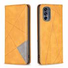 For Motorola Moto G62 Prismatic Invisible Magnetic Leather Phone Case(Yellow) - 1