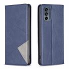 For Motorola Moto G62 Prismatic Invisible Magnetic Leather Phone Case(Blue) - 1