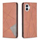 For Nothing Phone 1 Prismatic Invisible Magnetic Leather Phone Case(Brown) - 1