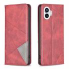 For Nothing Phone 1 Prismatic Invisible Magnetic Leather Phone Case(Red) - 1