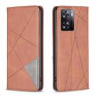 For OPPO A57 4G Prismatic Invisible Magnetic Leather Phone Case(Brown) - 1