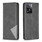 For OPPO A57 4G Prismatic Invisible Magnetic Leather Phone Case(Black) - 1