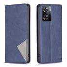 For OPPO A57 4G Prismatic Invisible Magnetic Leather Phone Case(Blue) - 1