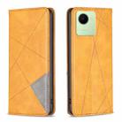 For Realme C30 Prismatic Invisible Magnetic Leather Phone Case(Yellow) - 1