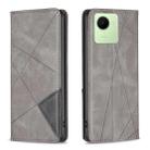 For Realme C30 Prismatic Invisible Magnetic Leather Phone Case(Grey) - 1