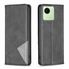 For Realme C30 Prismatic Invisible Magnetic Leather Phone Case(Black) - 1