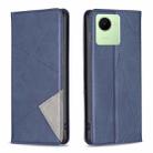 For Realme C30 Prismatic Invisible Magnetic Leather Phone Case(Blue) - 1