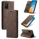 For Huawei P40 CaseMe-013 Multifunctional Horizontal Flip Leather Case with Card Slot & Holder & Wallet(Coffee) - 1