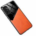 For Samsung Galaxy M13 4G All-inclusive Leather + Organic Glass Phone Case(Yellow) - 1