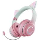 BT029C RGB Dual Modes Cat Ear Wireless Bluetooth Headphone(Pink) - 1