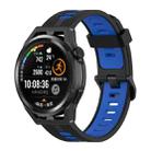 For Honor Watch GS 3 22mm Stripe Two-color Silicone Watch Band(Black Blue) - 1
