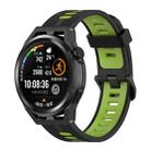 For Honor Watch GS 3 22mm Stripe Two-color Silicone Watch Band(Black Lime Green) - 1