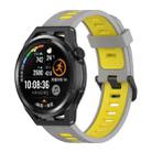 For Honor Watch GS 3 22mm Stripe Two-color Silicone Watch Band(Grey Yellow) - 1