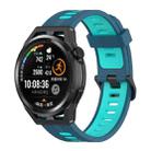 For Honor Watch GS 3 22mm Stripe Two-color Silicone Watch Band(Blue Teal Green) - 1