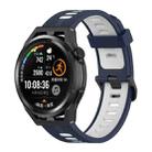 For Honor Watch GS 3 22mm Stripe Two-color Silicone Watch Band(Midnight Blue White) - 1