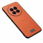 For Huawei Mate 50 SULADA Shockproof TPU + Handmade Leather Protective Phone Case(Orange) - 1