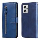 For Xiaomi Redmi Note 11T Pro / Poco X4 GT Fashion Calf Texture Zipper Horizontal Flip Leather Phone Case(Blue) - 1