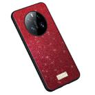 For Huawei Mate 50 SULADA Shockproof TPU + Handmade Leather Phone Case(Red) - 1