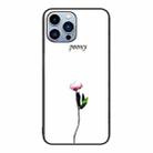 For iPhone 14 Pro Colorful Painted Glass Phone Case(A Flower) - 1