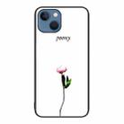 For iPhone 14 Plus Colorful Painted Glass Phone Case (A Flower) - 1