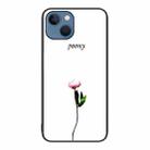 For iPhone 14 Colorful Painted Glass Phone Case (A Flower) - 1
