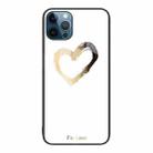 For iPhone 12 Pro Max Colorful Painted Glass Phone Case(Golden Love) - 1