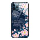 For iPhone 12 Pro Max Colorful Painted Glass Phone Case(Flower) - 1