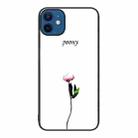 For iPhone 12 / 12 Pro Colorful Painted Glass Phone Case(A Flower) - 1