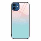 For iPhone 12 / 12 Pro Colorful Painted Glass Phone Case(Blue Sky) - 1