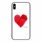 For iPhone XS Max Colorful Painted Glass Phone Case(Love) - 1