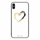 For iPhone XS Max Colorful Painted Glass Phone Case(Golden Love) - 1