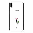 For iPhone XS Max Colorful Painted Glass Phone Case(A Flower) - 1